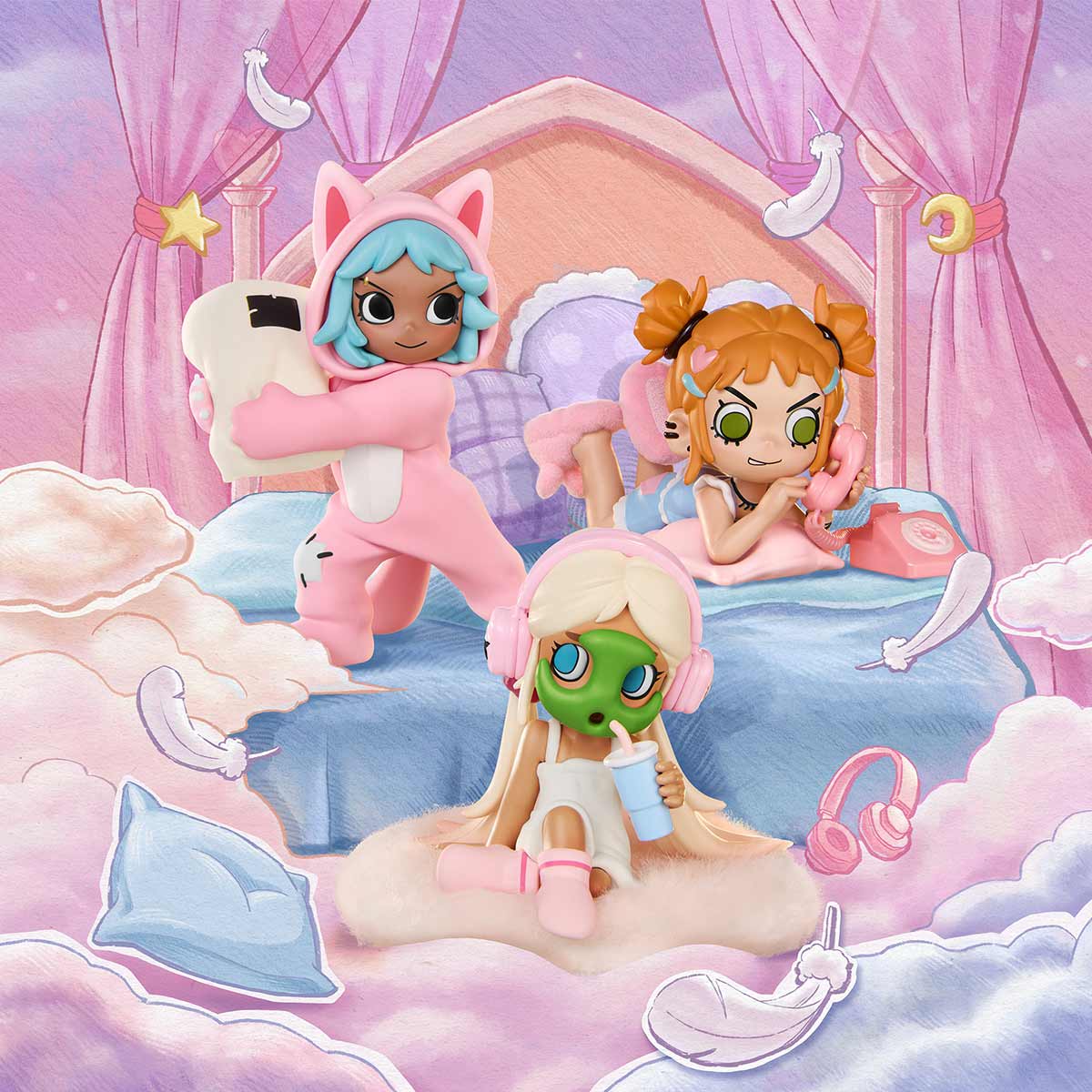Popmart Lil Peach Riot Sleepover Series Figures