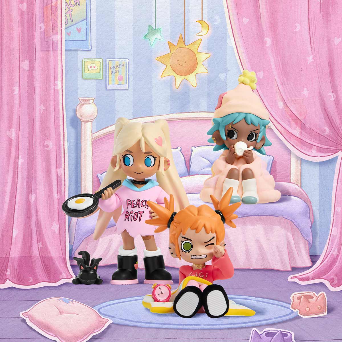 Popmart Lil Peach Riot Sleepover Series Figures